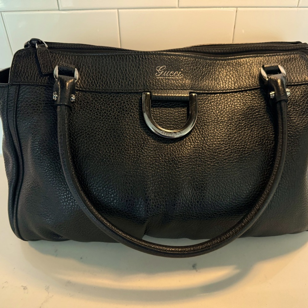 Gucci Beautiful Leather D Ring Abby Hobo.